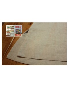 Tunique top LIN brut BEIGE ou ÉCRU coupe trapèze demi col relief plis plats fentes boho ethnique 2