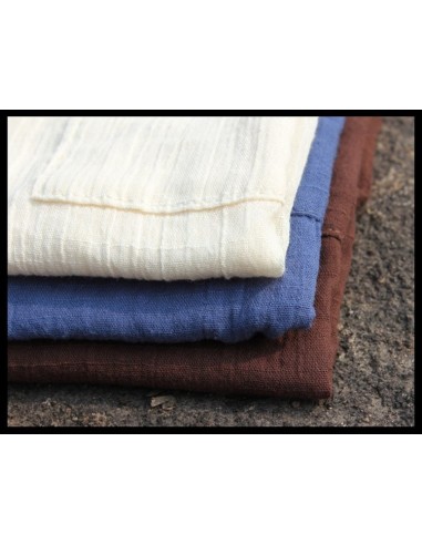 TOP débardeur léger coton graphique coupe trapèze BLEU ou ECRU boho ethnique folk XL