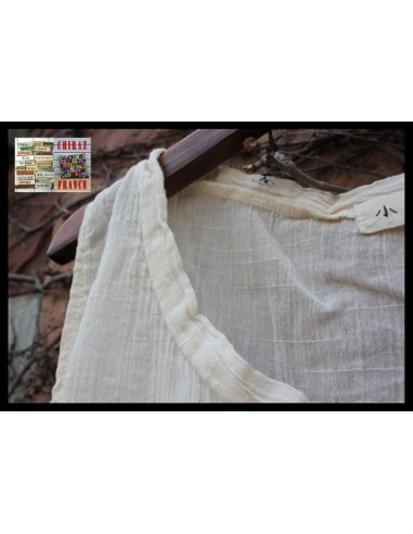 TOP débardeur léger coton graphique coupe trapèze BLEU ou ECRU boho ethnique folk XL