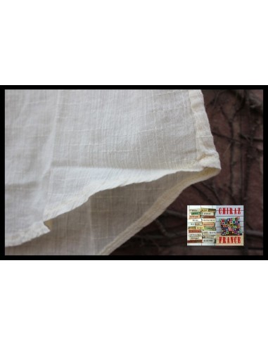 TOP débardeur léger coton graphique coupe trapèze BLEU ou ECRU boho ethnique folk XL