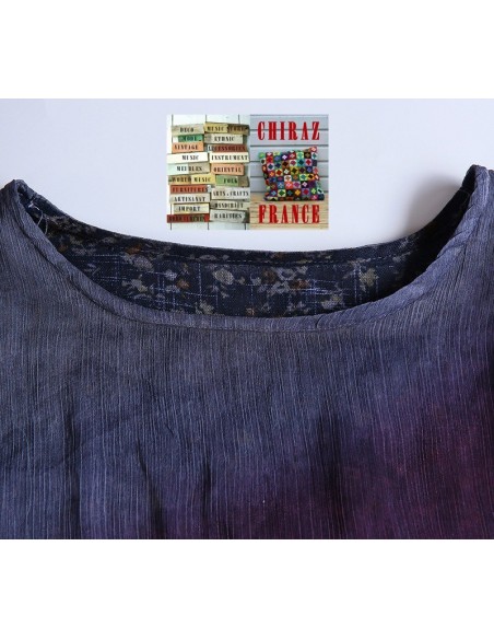 Robe longue sans manche tie dye superposition coupe trapèze voile de coton
