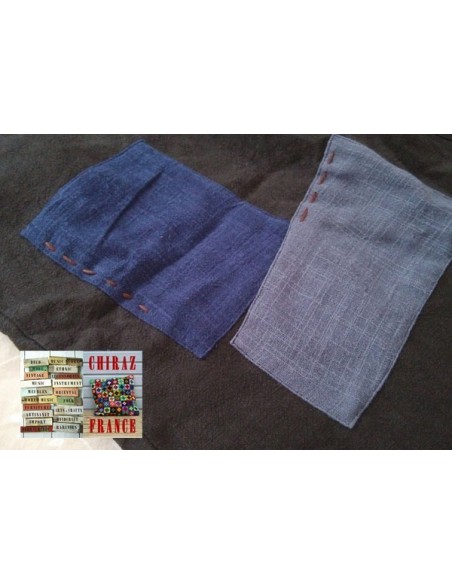 Pantalon baggy LIN NOIR thick pièces cousues boho ethnique créateur déstructuré