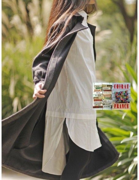 Chemise smocking blanc popeline classique revisité créateur japonais 42-44
