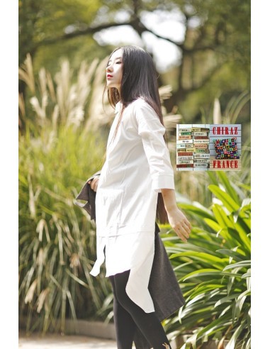Chemise smocking blanc popeline classique revisité créateur japonais 42-44