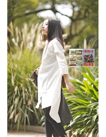 Chemise smocking blanc popeline classique revisité créateur japonais 42-44