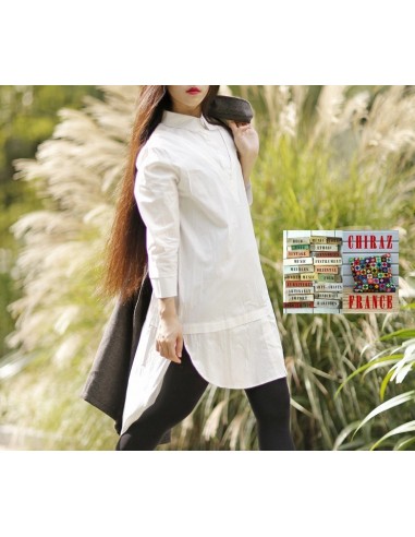 Chemise smocking blanc popeline classique revisité créateur japonais 42-44