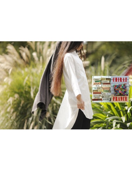 Chemise smocking blanc popeline classique revisité créateur japonais 42-44