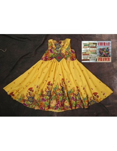 Robe trapèze courte écusson bijou ample coupe A  boho ethnique folk XL Robe trapèze courte écusson bijou ample coupe A  boho ethnique folk XL