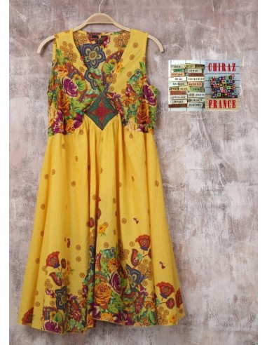 Robe trapèze courte écusson bijou ample coupe A  boho ethnique folk XL Robe trapèze courte écusson bijou ample coupe A  boho ethnique folk XL