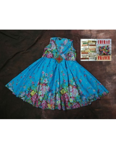 Robe trapèze courte écusson bijou ample coupe A  boho ethnique folk XL Robe trapèze courte écusson bijou ample coupe A  boho ethnique folk XL