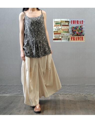 TOP débardeur chambray GRIS blanc fleuri coton glacé boho ethnique folk XL TOP débardeur chambray GRIS blanc fleuri coton glacé boho ethnique folk XL