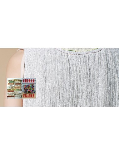 Tunique robe longue coupe trapèze coton gaufré double pans spirale brodé couleurs nature boho ethnique folk Tunique robe longue coupe trapèze coton gaufré double pans spirale brodé couleurs nature boho ethnique folk