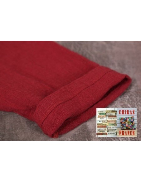 Tunique longue destructurée coupe biais col V pans croisés effet poche boho ethnique