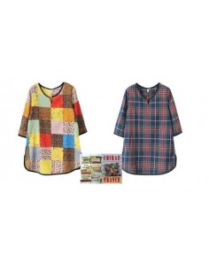 Tunique kaftan longue imprimé patchwork écolier