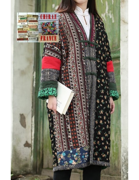 Manteau coton matelassé patchwork scrapbooking tissus trady boho artisan Manteau coton matelassé patchwork scrapbooking tissus trady boho artisan