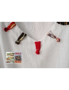 Tunique coton lin gaufré biais encolure V pattes manches courtes rouge, jaune ou blanc 38 - 44 2