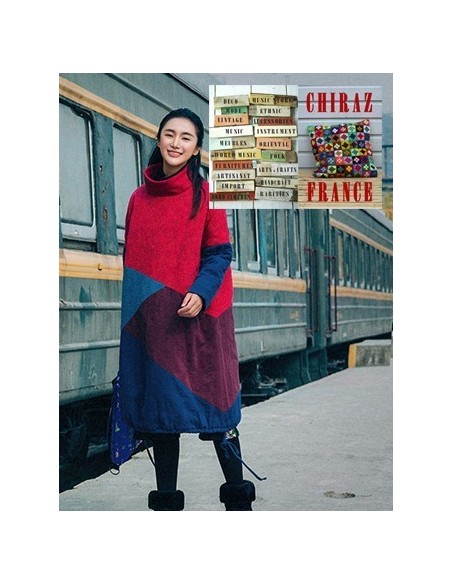 Tunique matelassée patchwork coupe trapèze bourgeon LIN boho ethnique folk XL Tunique matelassée patchwork coupe trapèze bourgeon LIN boho ethnique folk XL