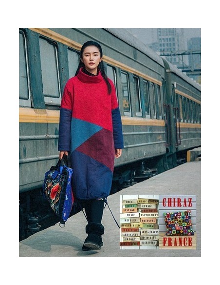 Tunique matelassée patchwork coupe trapèze bourgeon LIN boho ethnique folk XL Tunique matelassée patchwork coupe trapèze bourgeon LIN boho ethnique folk XL