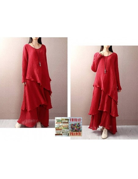 Robe coton gaufré deals