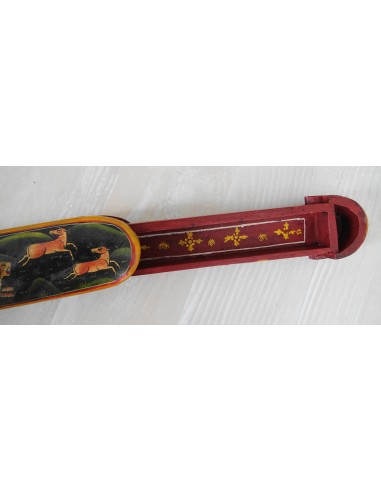 Encrier peint main miniature vert tigre Kadjar