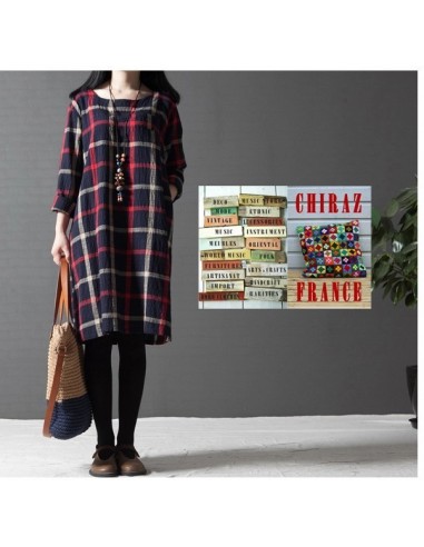 Chemise robe longue carreaux oversize de coton tartan bourgeon grand-père créateur boho folk Chemise robe longue carreaux oversize de coton tartan bourgeon grand-père créateur boho folk