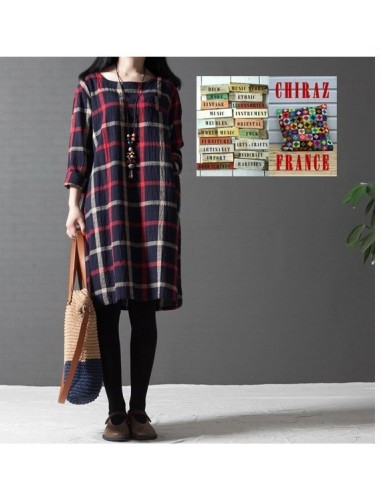 Chemise robe longue carreaux oversize de coton tartan bourgeon grand-père créateur boho folk Chemise robe longue carreaux oversize de coton tartan bourgeon grand-père créateur boho folk