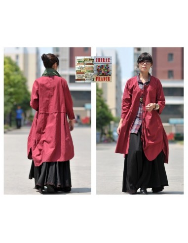 Chemise BORDEAUX LIN oversize géométrique déstructuré LIN esprit japonais