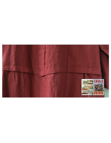 Chemise MARINE ou  BORDEAUX LIN oversize géométrique déstructuré LIN esprit japonais