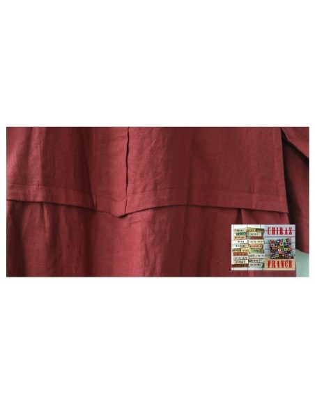 Chemise MARINE ou  BORDEAUX LIN oversize géométrique déstructuré LIN esprit japonais