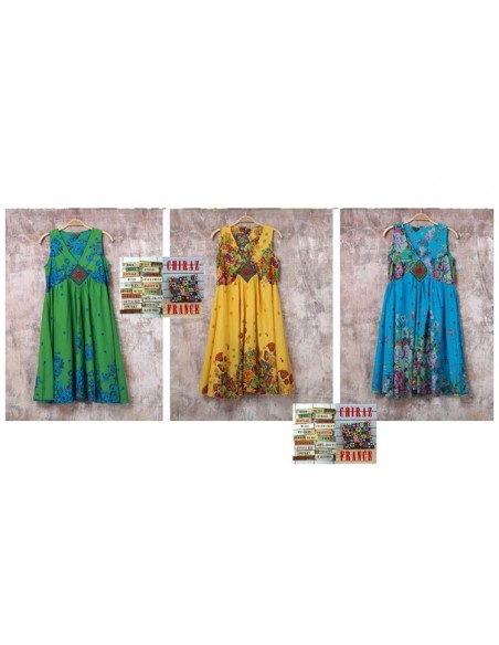 Robe trapèze courte écusson bijou ample coupe A  boho ethnique folk XL Robe trapèze courte écusson bijou ample coupe A  boho ethnique folk XL