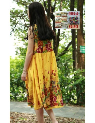 Robe trapèze courte écusson bijou ample coupe A  boho ethnique folk XL Robe trapèze courte écusson bijou ample coupe A  boho ethnique folk XL