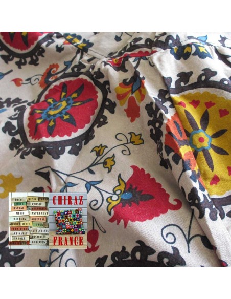 Pantalon large sarouel motifs ethniques colorés coton oversize XL boho ethnique folk 