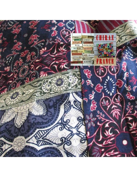 Pantalon large sarouel motifs ethniques colorés coton oversize XL boho ethnique folk  Pantalon large sarouel motifs ethniques colorés coton oversize XL boho ethnique folk