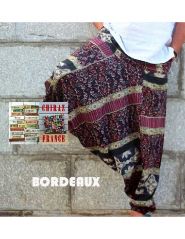 Pantalon large sarouel motifs ethniques colorés coton oversize XL boho ethnique folk