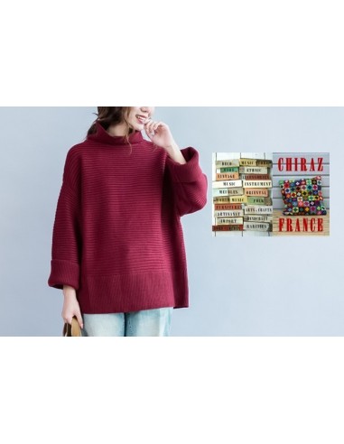 Pull côtes anglaises NOIR, PRUNE, GRIS, marinière ample manches kimono laine boho ethnique folk XL