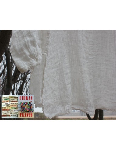 Tunique top gaze de LIN brut crêpe moutarde, blanc ou vert idéal superposition fentes boho ethnique Tunique top gaze de LIN brut crêpe moutarde, blanc ou vert idéal superposition fentes boho ethnique