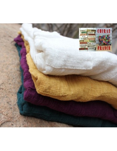 Tunique top gaze de LIN brut crêpe moutarde, blanc ou vert idéal superposition fentes boho ethnique Tunique top gaze de LIN brut crêpe moutarde, blanc ou vert idéal superposition fentes boho ethnique