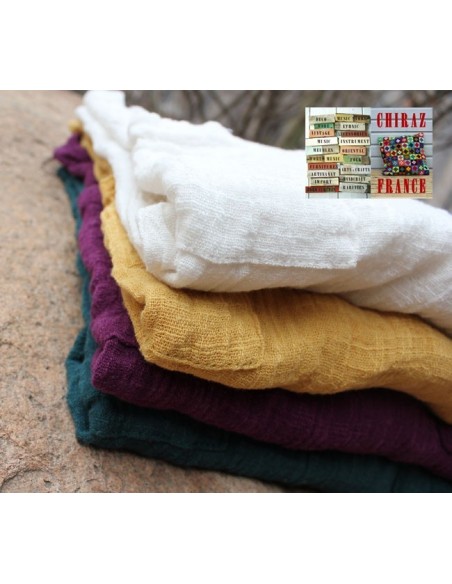 Tunique top gaze de LIN brut crêpe moutarde, blanc ou vert idéal superposition fentes boho ethnique Tunique top gaze de LIN brut crêpe moutarde, blanc ou vert idéal superposition fentes boho ethnique