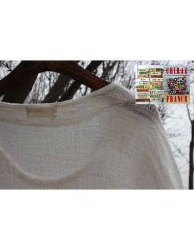 Tunique top gaze de LIN brut crêpe moutarde, blanc ou vert idéal superposition fentes boho ethnique Tunique top gaze de LIN brut crêpe moutarde, blanc ou vert idéal superposition fentes boho ethnique