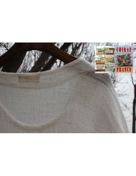 Tunique top gaze de LIN brut crêpe moutarde, blanc ou vert idéal superposition fentes boho ethnique Tunique top gaze de LIN brut crêpe moutarde, blanc ou vert idéal superposition fentes boho ethnique