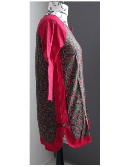 Tunique kaftan 2 pans boutons pankou raglan liberty 