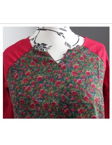 Tunique kaftan 2 pans boutons pankou raglan liberty 