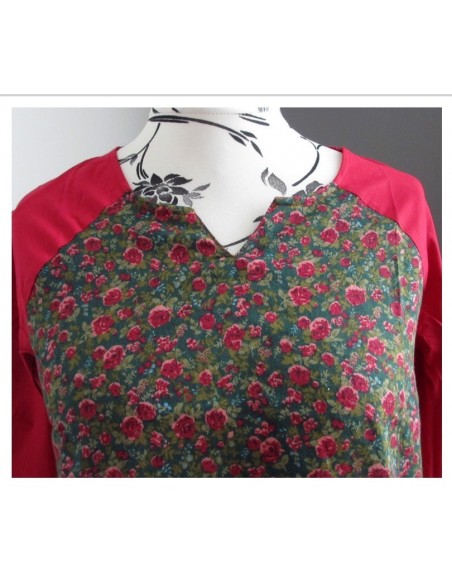Tunique kaftan 2 pans boutons pankou raglan liberty 